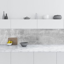 Sticker Art Mutfak Tezgah Arası Folyo Fayans Kaplama Folyosu Italyan Gri Mermer 60X200 cm