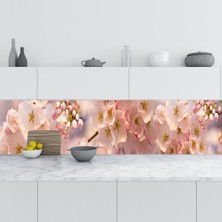 Sticker Art Mutfak Tezgah Arası Folyo Fayans Kaplama Folyosu Açan Çiçekler 60X400 cm