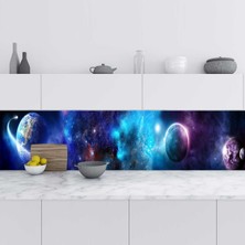 Sticker Art Mutfak Tezgah Arası Folyo Fayans Kaplama Folyosu Uzay 60X300 cm