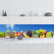 Sticker Art Mutfak Tezgah Arası Folyo Fayans Kaplama Folyosu Panorama Meyve Sebze 60X100 cm