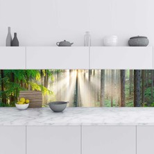 Sticker Art Mutfak Tezgah Arası Folyo Fayans Kaplama Folyosu Panoramik Orman 60X300 cm