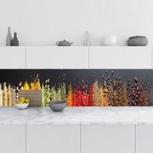 Sticker Art Mutfak Tezgah Arası Folyo Fayans Kaplama Folyosu Baharatlar 60X300 cm