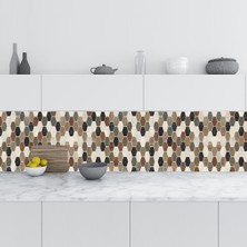 Sticker Art Mutfak Tezgah Arası Folyo Fayans Kaplama Folyosu Altıgen Mozaik Karo 60X500 cm