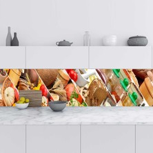 Sticker Art Mutfak Tezgah Arası Folyo Fayans Kaplama Folyosu Sağlıklı Yaşam 60X400 cm