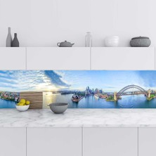 Sticker Art Mutfak Tezgah Arası Folyo Fayans Kaplama Folyosu Sidney Liman 60X200 cm