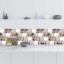 Sticker Art Mutfak Tezgah Arası Folyo Fayans Kaplama Folyosu Renkli Duvar Karosu 60X400 cm