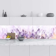 Sticker Art Mutfak Tezgah Arası Folyo Fayans Kaplama Folyosu Lavanta Çiçek 60X500 cm