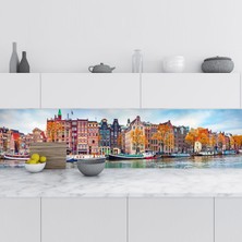 Sticker Art Mutfak Tezgah Arası Folyo Fayans Kaplama Folyosu Amsterdam 60X400 cm