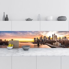 Sticker Art Mutfak Tezgah Arası Folyo Fayans Kaplama Folyosu Brooklyn Köprüsü 60X300 cm