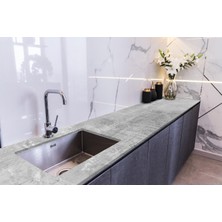 Sticker Art Tezgah Üstü Fayans Kaplama Folyosu Mutfak Tezgahı Kaplama Italyan Gri Mermer 70 cm x 1 Metre