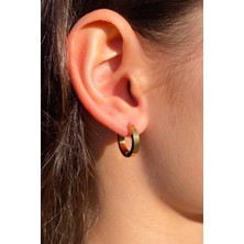 Trend Collection Kadın Erkek Unisex Gold Halka Çelik Küpe Paslanmaz Çelik Küpe