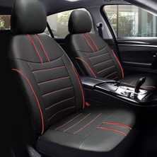 Tegin Honda Civic Fk-Fn 2006-2012 Hatchback Sport Deri Modüler Koltuk Kılıfı Takımı Siyah Kırmızı