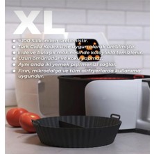 Holly Home Airfryer Silikon 2 Bölmeli Pişirme Kabı Fırın Kalıbı 20X5 cm Siyah