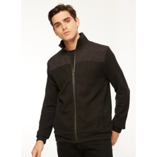 Fabrika Comfort Bato Yaka Düz Siyah Erkek Sweatmont FC3WM-SWT324