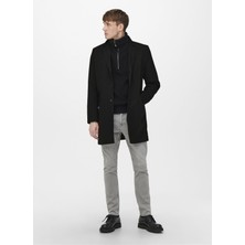 Only & Sons Siyah Erkek Kaban 22016665_ONSJULIAN Kıng Coat In Otw