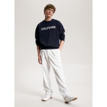 Tommy Hilfiger Bisiklet Yaka Mavi Erkek Sweatshırt MW0MW32726DW5