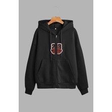 Unisex Siyah Kapüşonlu Sweatshirt Ceket, Eşofman Altı ve T-Shirt 3'lü Takım Michael Jordan Baskılı