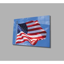 Miray Life Dalgalanan Amerika Cam Tablo Waving America Flag