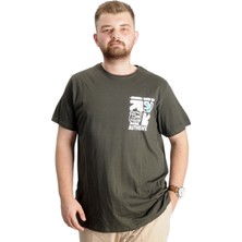 ModeXL  Büyük Beden Erkek T-Shirt Bis Yaka Authentic 23140 Haki