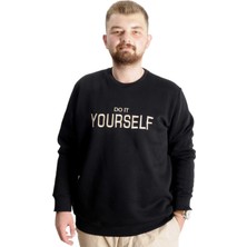ModeXL  Büyük Beden Erkek Sweat Bisyaka Do It Yourself 23168 Siyah