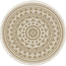 Kelebek Dekor Beige Myra Round Halı