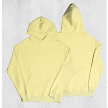 Pull The Hood Unisex Oversize Sarı Kapşonlu Sweatshirt