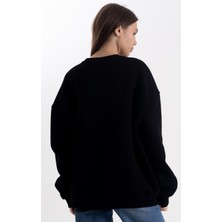 Pull The Hood Unisex Oversize Siyah Sweatshirt Oversize
