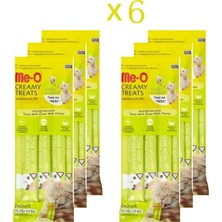 Me-O Creamy Treats Sıvı Kedi Ödül Maması 6lı Set Ton Balığı&keçi Sütü 6 Adet 4X15GR Toplam 360GR