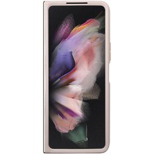 Guess Galaxy Z Fold 5 Uyumlu Kılıf Guess Orjinal Lisanslı Pu Deri Taşlı Üçgen Logo 4g Desenli Strass Pembe