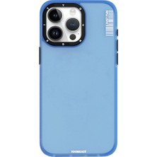 YoungKit iPhone 15 Pro Uyumlu Kılıf Buzlu Mat Tasarım Youngkit Colored Sand Serisi Kapak Mavi