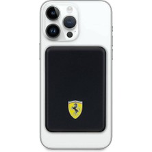 Ferrari Orjinal Lisanslı Powerbank 5000 Mah LED Işıklı Göstergeli Magsafe Magnetik Siyah