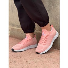 Peak Running Kadın Açık Pembe Beyaz Kaymaz Taban Ortopedik Nefes Alabilen Garantili Rahat Hafif Günlük Sneaker Yürüyüş Koşu Spor Ayakkabısı EW0127H