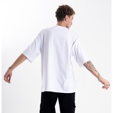Pull The Hood Unisex Oversize Tshirt Beyaz