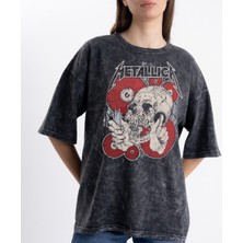 Pull The Hood Unisex Oversize Eskitme Love Metalica Tshirt