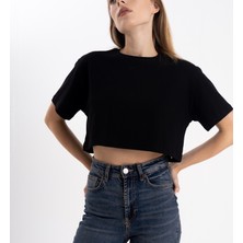 Pull The Hood Siyah Crop