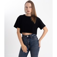 Pull The Hood Siyah Crop