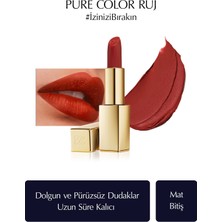 Estee Lauder Mat Bitişli Ruj - Pure Color Matte Lipstick - 3.5gr - Renk: 571 Independent