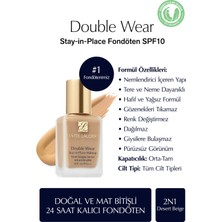 Estee Lauder Doğal ve Mat Bitişli - Double Wear Stay-in-Place Fondöten SPF 10 ( 2N1 Desert Beige ) - 30 ml