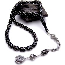 Tesbih Rüyası Gümüş Çeşmibülbül Işlemeli Kapsül Kesim Oltu Taşı Te