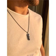 Çelik sodalit uçlu Kolye