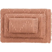 Green Black By Ecocotton Anisa Terra Pamuk Jakarlı 3 Parça Hamam Havlu Seti