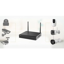 IMOU 4 Kanal WiFi NVR / Ethernet - 2x2 MIMO -  HDMI, VGA - 8 TB HDD Desteği -  Kablolu 40 Mbps , WiFi 16 Mbps - ONVIF - Bulut Hizmeti (NVR1104HS-W-S2)