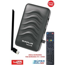 Sunplus Falcon Çanaklı-Çanaksız Tv Full Hd Akıllı Kumanda Sınırsız Sinema Paketi Uydu Alıcısı Wifi Anten