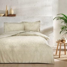 Taç Herta Saten Çift Kişilik Nevresim Takımı Bej