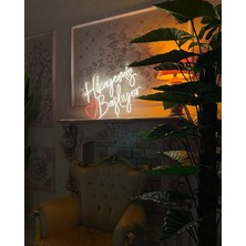 Hikayemiz Başlıyor Yazılı Neon LED Işıklı Organizasyon Duvar Dekorasyon ÜRÜNÜ(78X79 Cm)