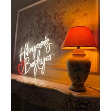 Hikayemiz Başlıyor Yazılı Neon LED Işıklı Organizasyon Duvar Dekorasyon ÜRÜNÜ(78X79 Cm)