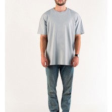 Okiiforme Oversize Basic Siyah Göğüs Baskılı Unisex Tshirt