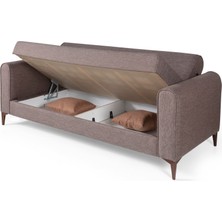 Perla Sofa Ferranti Yataklı Sandıklı Koltuk Takımı Krem