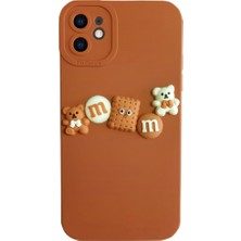 DEİLMİ iPhone 11 Kılıf 3D M Bear Kamera Korumalı Silikon Kapak