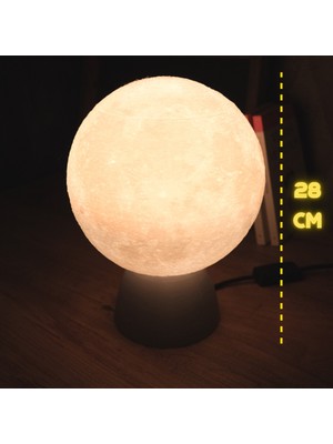 28 Cm Tek Renk Ay Küresi neon led lamba hediyelik eşya avize masa lambası gece lambası moon yılbaşı hediye